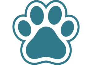 Empreinte de chien stylisée – service dédié aux vétérinaires et métiers de la santé animale